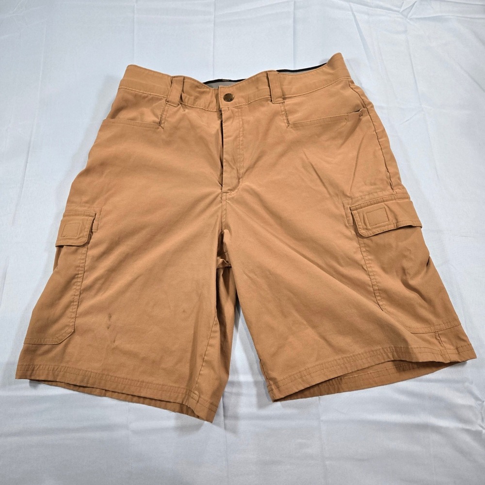 Orvis Mens Cargo Shorts Tan Size 34 Hiking Outdoor Utility Pockets Brown
